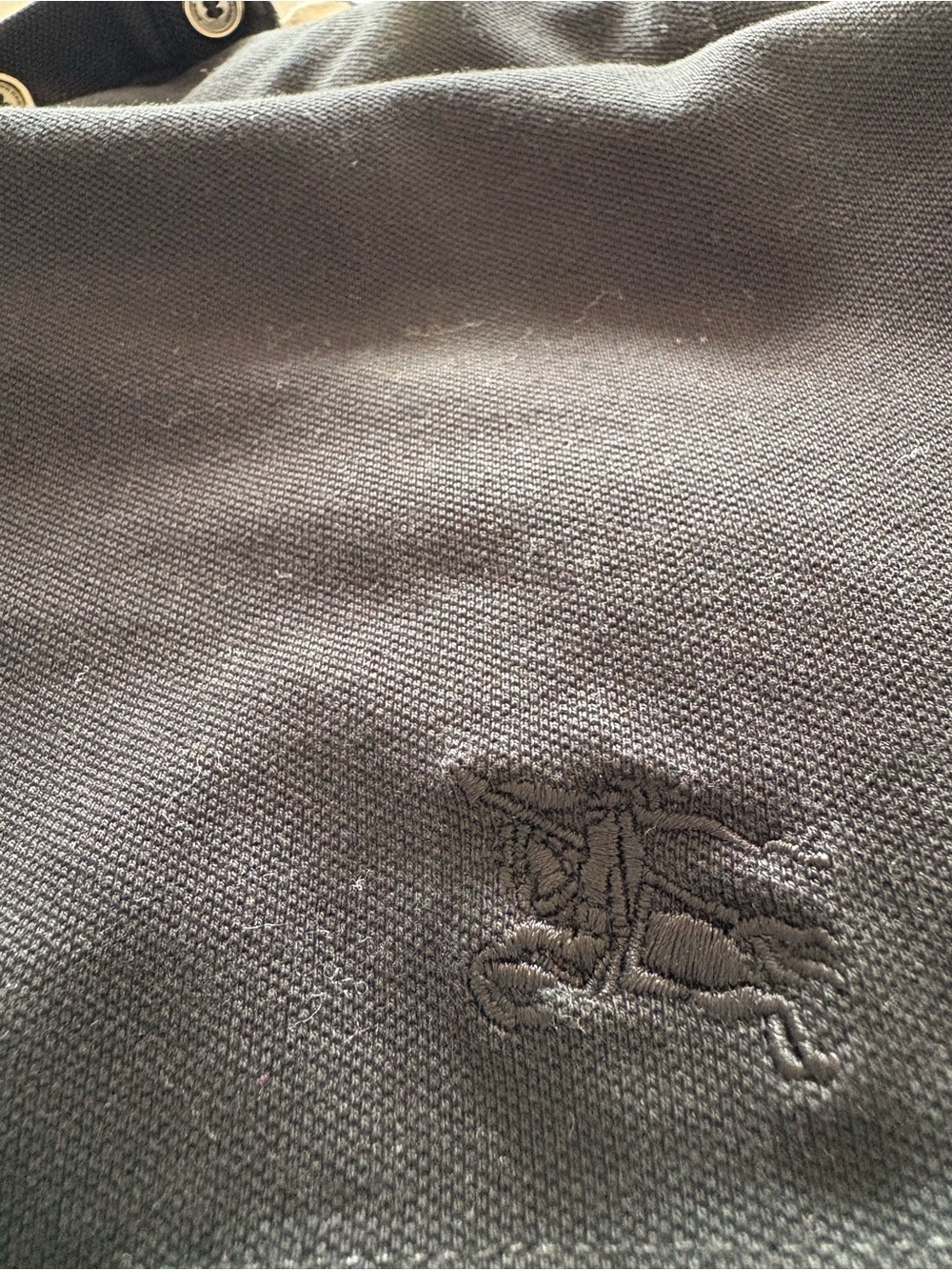 Burberry Black Short Sleeve Polo with Signature Check Collar - Picture 10 of 12